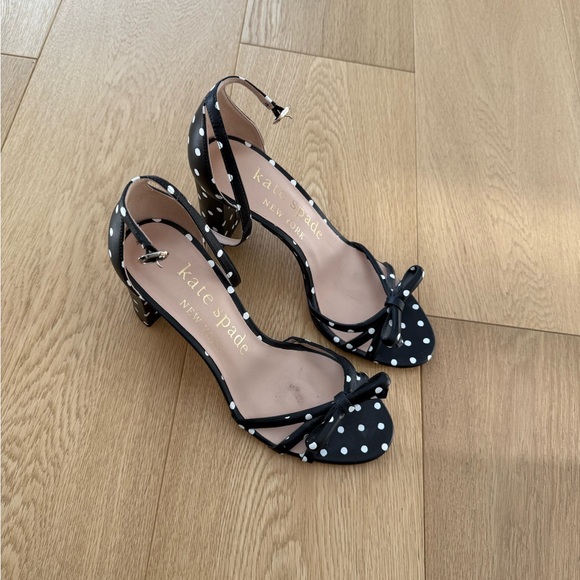 Kate Spade Black Polka Dot Women's Heels - Picture 3 of 9